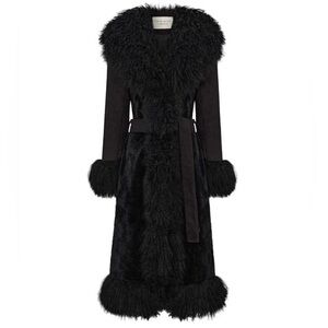 Charlotte Simone Black Josie Jacket with Fur Trim